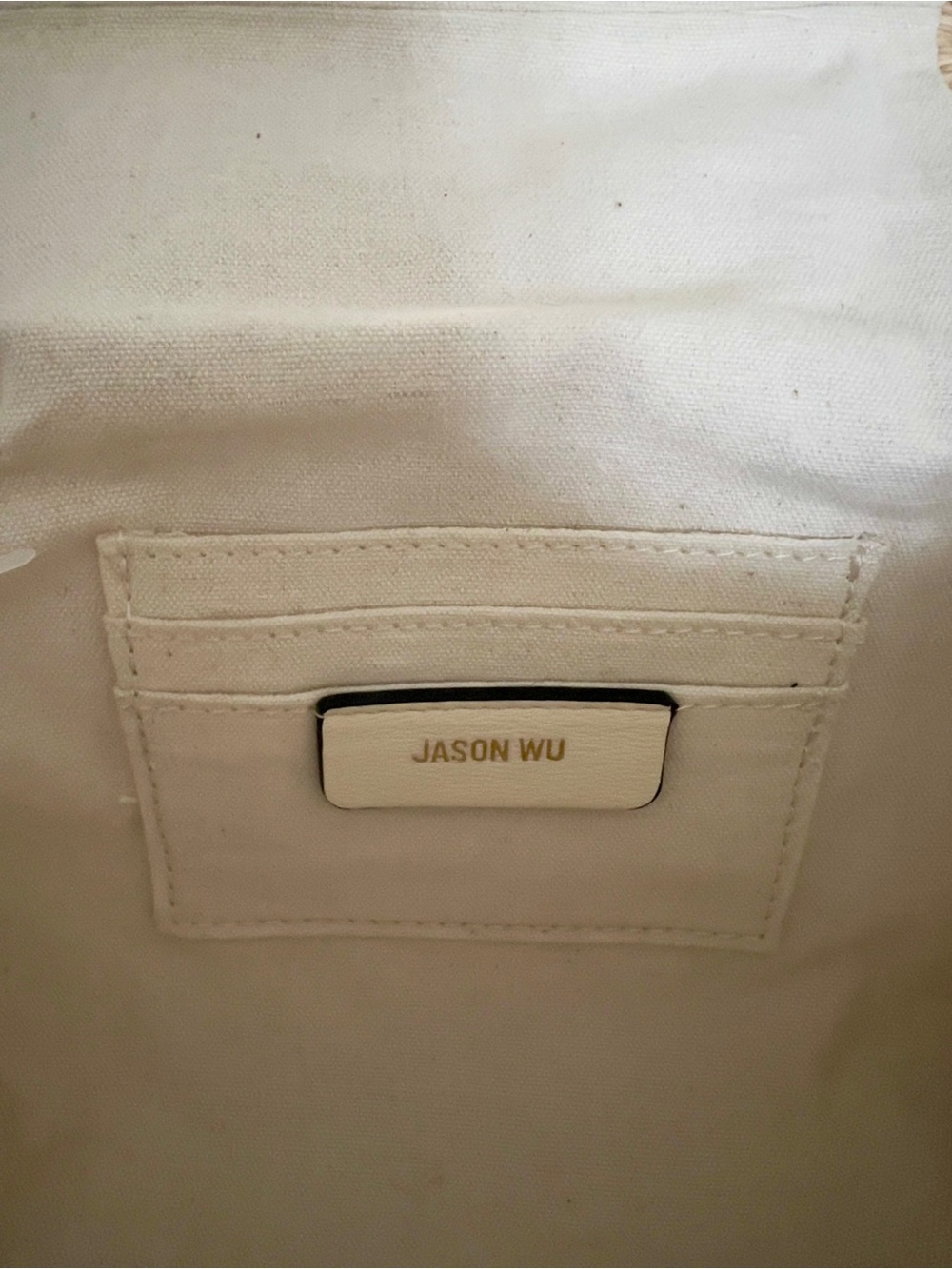 Jason Wu Tina Wicker Top Handle Crossbody Bag in beige. - Picture 5 of 5